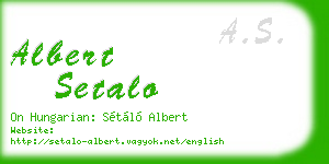 albert setalo business card